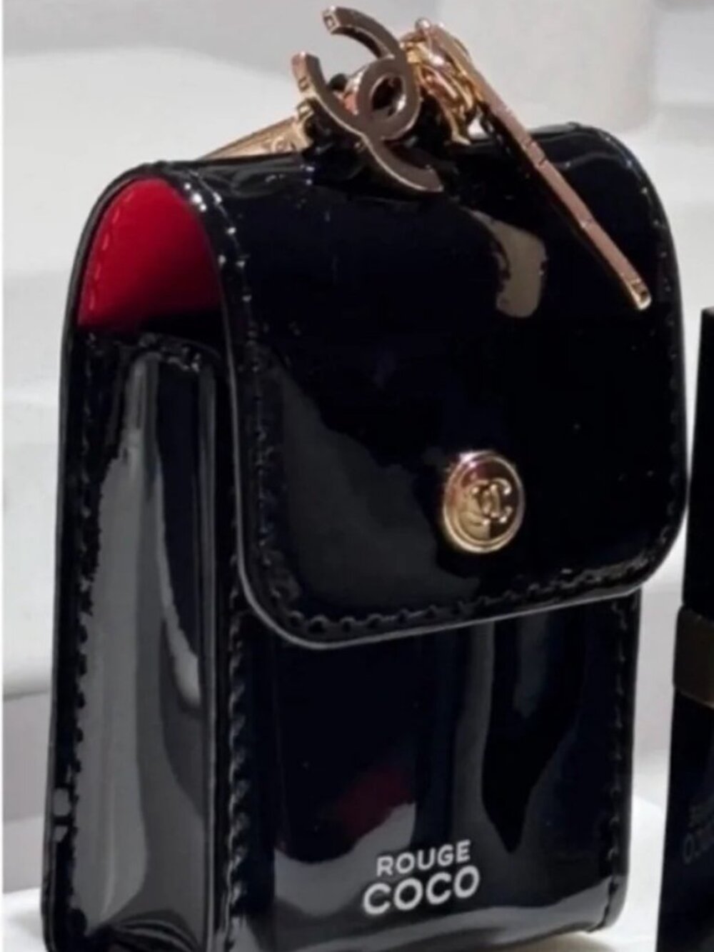 CHANEL Black Patent Rouge Coco Lipstick case